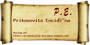 Prikosovits Enciána névjegykártya